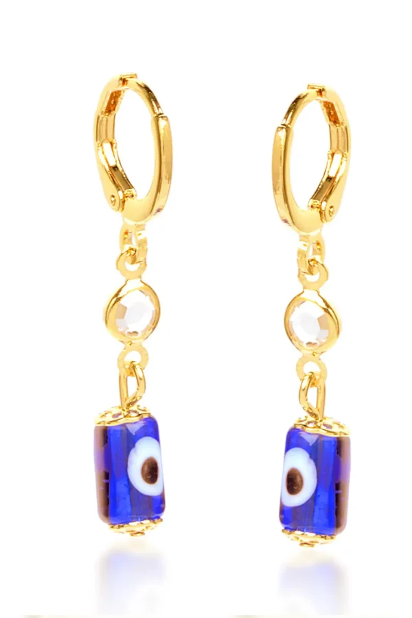 Brinco Argolinha Olho Grego Azul Bic