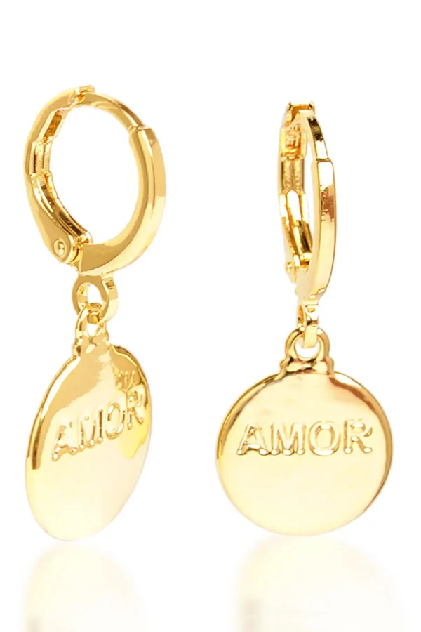 Brinco Argolinha Medalha Amor
