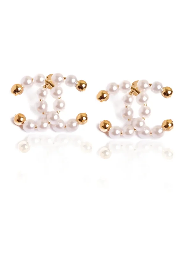 Brinco CHANEL Pérola Banhado A Ouro 18k