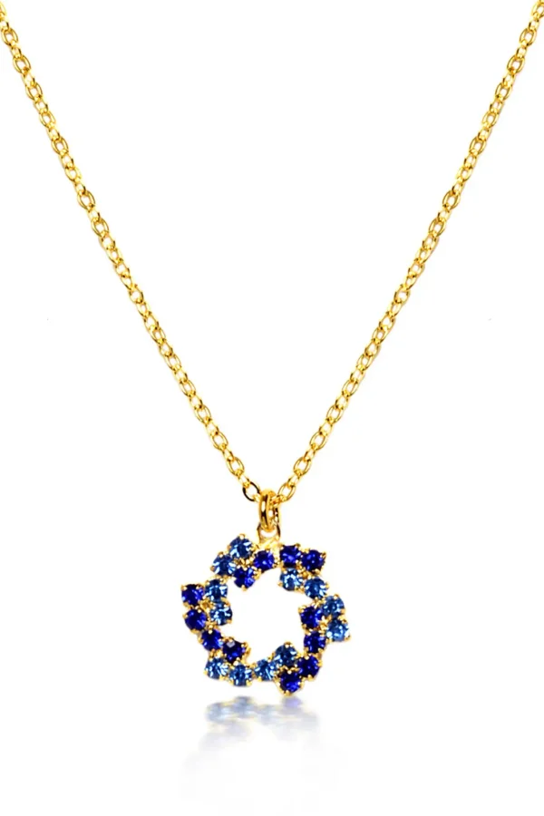 Colar Flor Strass Banhada A Ouro 18k