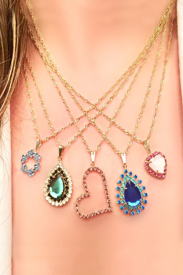 Atacado Kit 10 Colar Banhado A Ouro