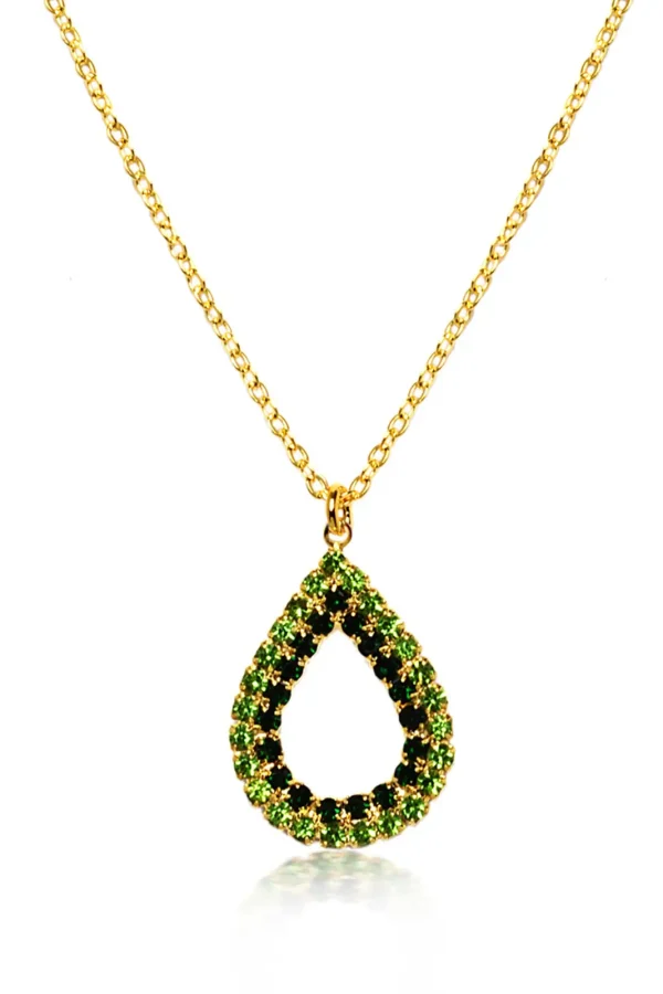 Colar Gota Strass Vazada Banhado A Ouro 18k