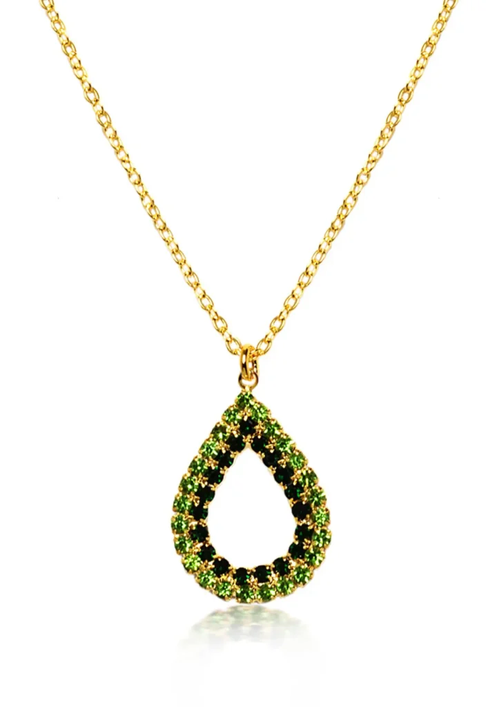 Colar Gota Strass Vazada Banhado A Ouro 18k