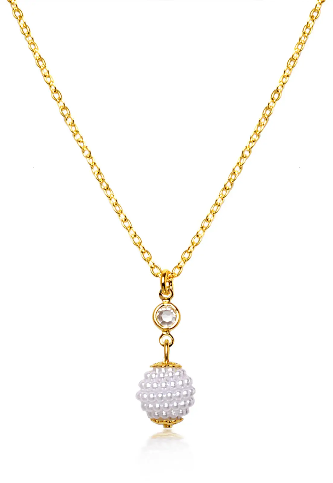 Colar Perola com Zircônia Banhado a Ouro 18k Colar Perola com Zircônia Banhado a Ouro 18k