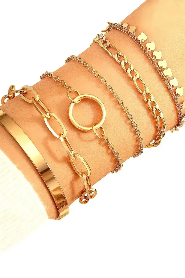 Kit De Pulseiras Femininas Banhada a Ouro