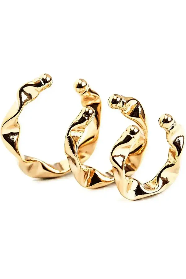 Piercing Fake Trio Banhado A Ouro 18k