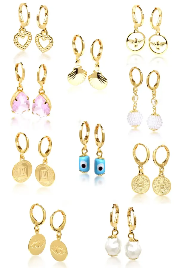 Kit Brinco Argolinha Pequena Folheado