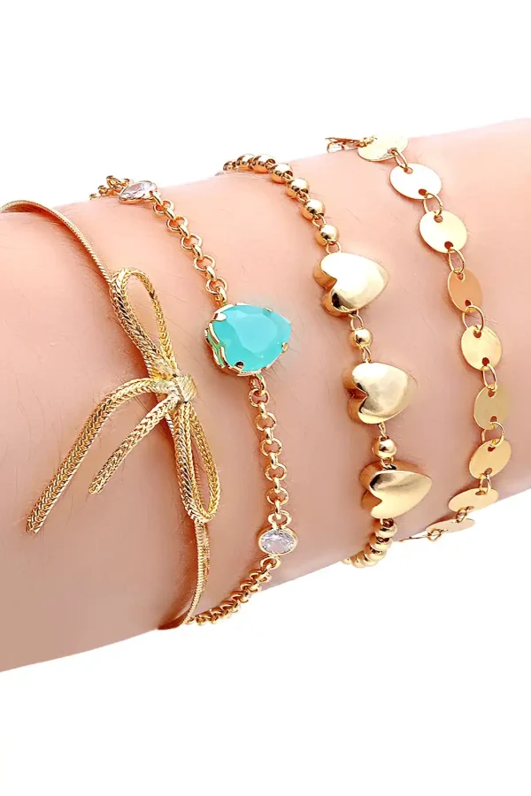 Atacado Kit 5 Pulseiras Feminina